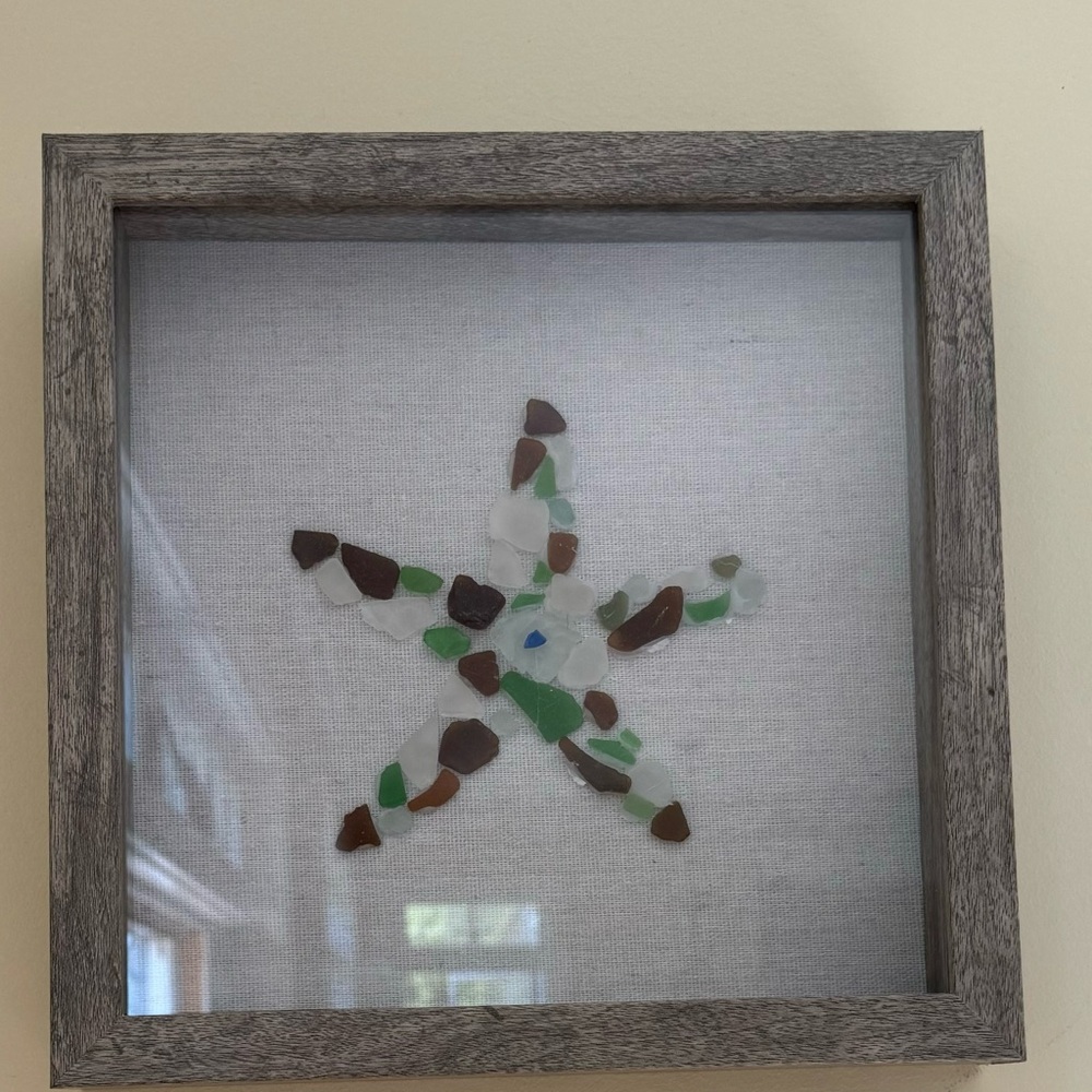 starfish sea glass framed art